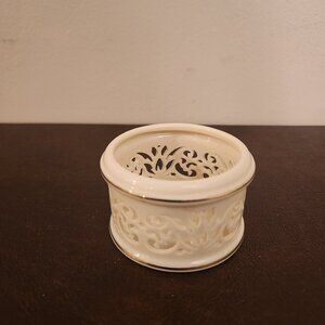 Lenox Illumination Collection Pierced Filigree Porcelain Tea Light Candle Holder